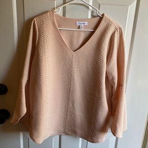 Calvin Klein blush/peach bell sleeve top